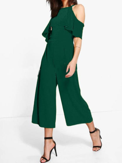 Women's Jumpsuits Ruffled Off-Shoulder Wide-Leg Jumpsuit - LuckyFash™