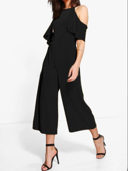 Women's Jumpsuits Ruffled Off-Shoulder Wide-Leg Jumpsuit - LuckyFash™