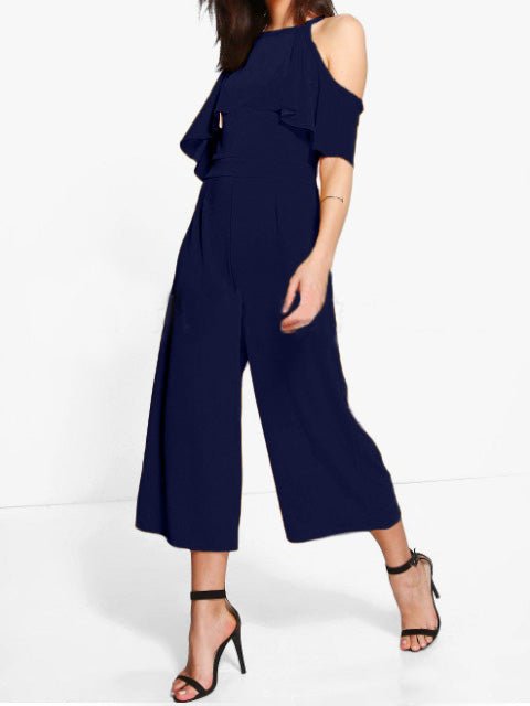 Women's Jumpsuits Ruffled Off-Shoulder Wide-Leg Jumpsuit - LuckyFash™