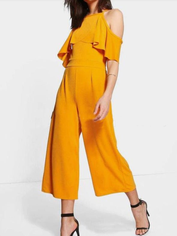 Women's Jumpsuits Ruffled Off-Shoulder Wide-Leg Jumpsuit - LuckyFash™