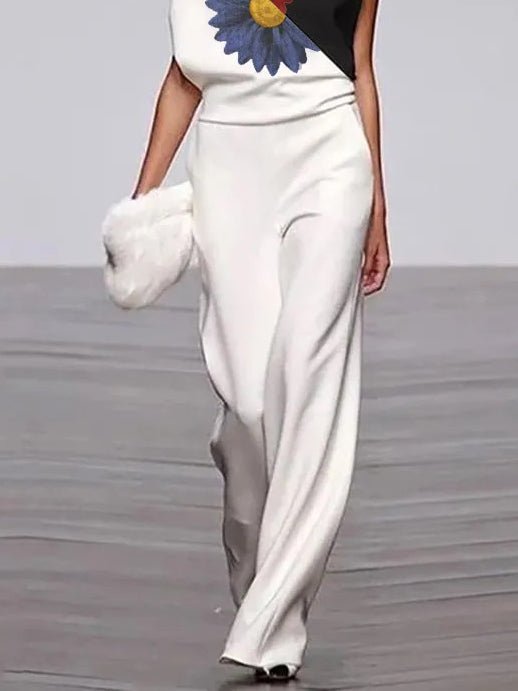 Women's Jumpsuits Sleeveless Turtleneck Printed Jumpsuit - LuckyFash™