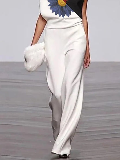 Women's Jumpsuits Sleeveless Turtleneck Printed Jumpsuit - LuckyFash™