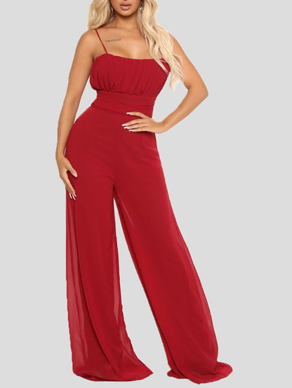 Women's Jumpsuits Sling Bare Back Wide-Leg Jumpsuit - LuckyFash™