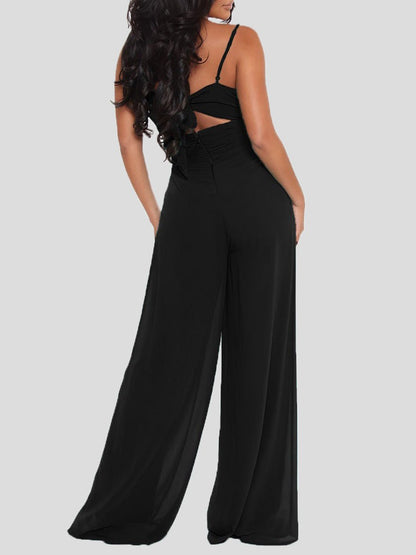 Women's Jumpsuits Sling Bare Back Wide-Leg Jumpsuit - LuckyFash™