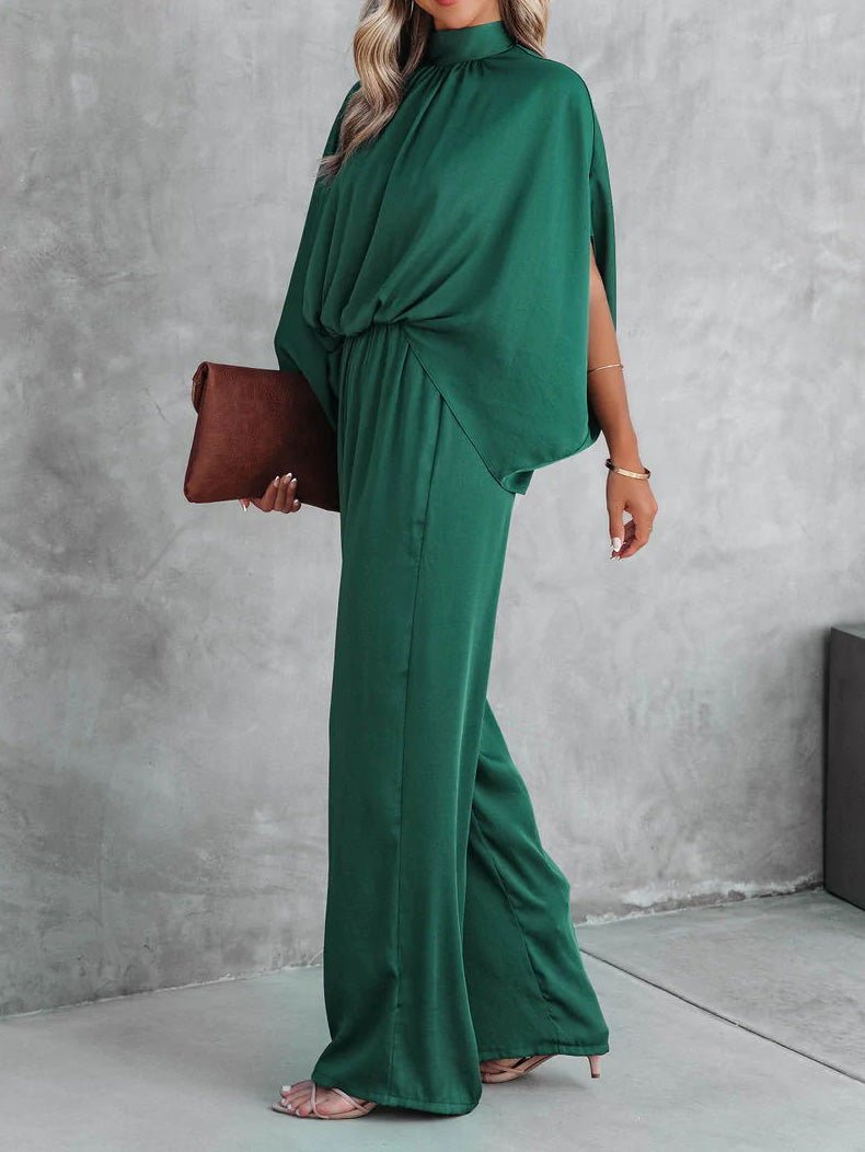 Women's Jumpsuits Solid Elastic Waist Doll Sleeve Casual Jumpsuit - LuckyFash™