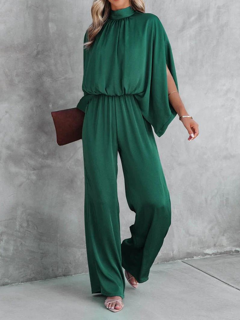 Women's Jumpsuits Solid Elastic Waist Doll Sleeve Casual Jumpsuit - LuckyFash™