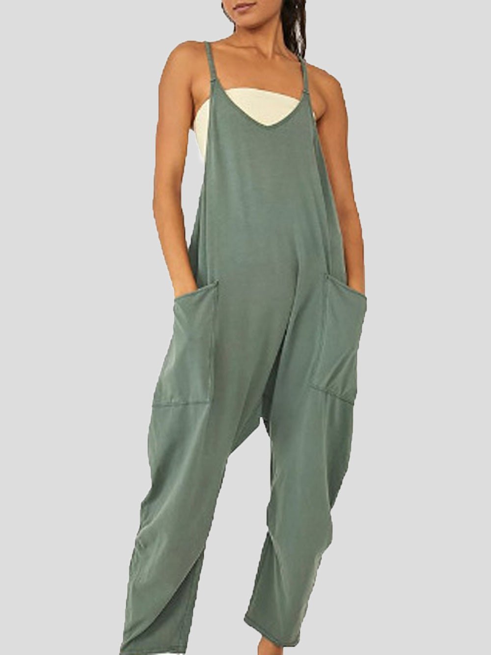 Women's Jumpsuits Solid Sling Pocket Casual Jumpsuit - LuckyFash™