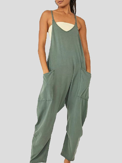 Women's Jumpsuits Solid Sling Pocket Casual Jumpsuit - LuckyFash™