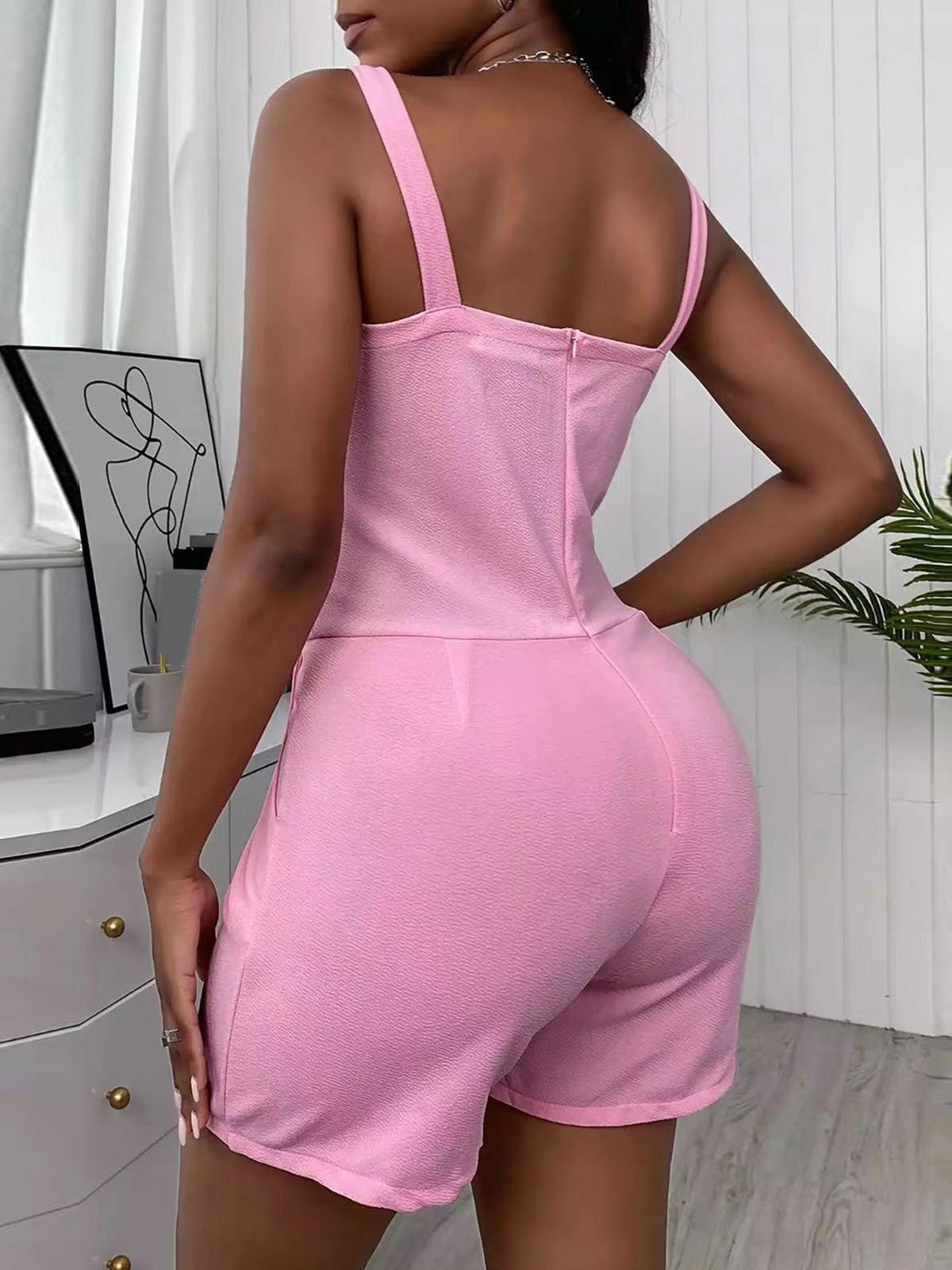Women's Jumpsuits Solid V-Neck Slim Fit Sports Jumpsuit - LuckyFash™