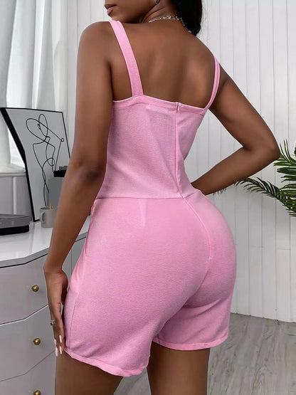 Women's Jumpsuits Solid V-Neck Slim Fit Sports Jumpsuit - LuckyFash™