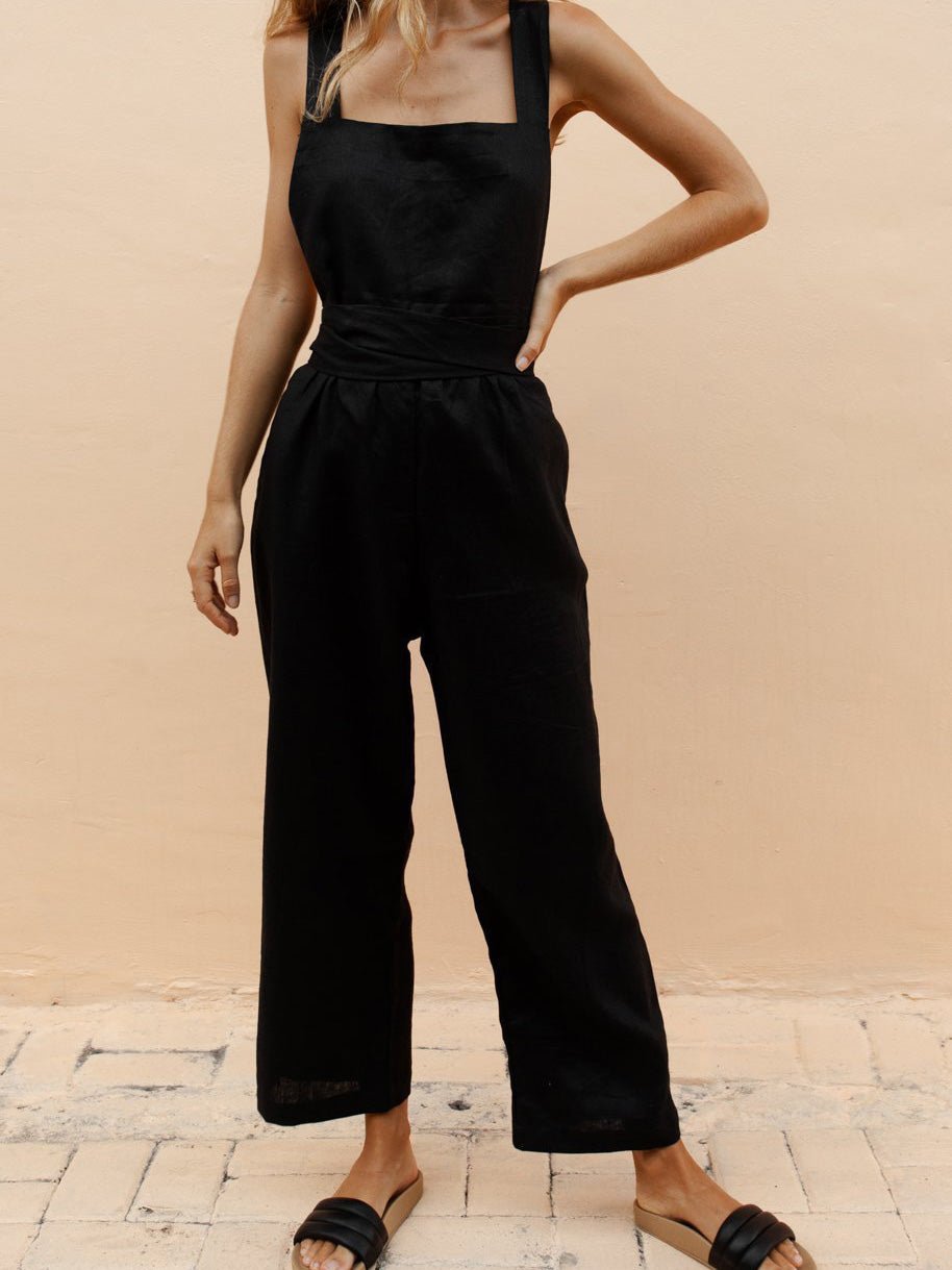 Women's Jumpsuits Square Neck Sling Pocket Jumpsuit - LuckyFash™