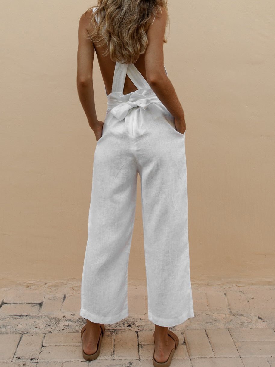 Women's Jumpsuits Square Neck Sling Pocket Jumpsuit - LuckyFash™