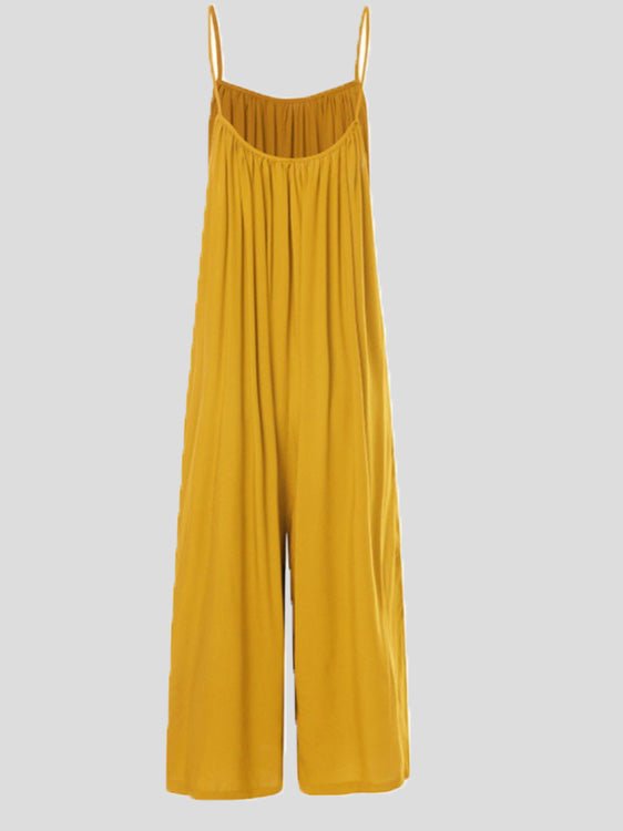 Women's Jumpsuits V-Neck Solid Wide-Leg Loose Jumpsuit - LuckyFash™