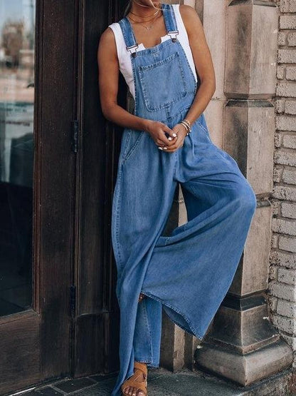 Women's Jumpsuits Wide-Leg Leisure Vacation Denim Jumpsuit - LuckyFash™