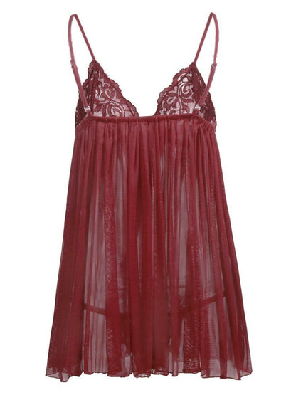 Women's  Lace Sheer Red Lingerie - LuckyFash™