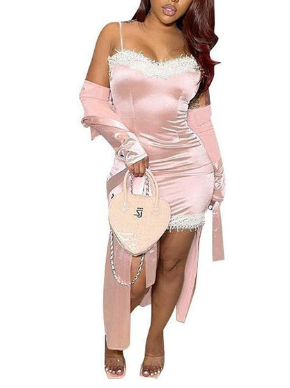 Women's Lace Wrap Suspender Sleeveless Dress - LuckyFash™
