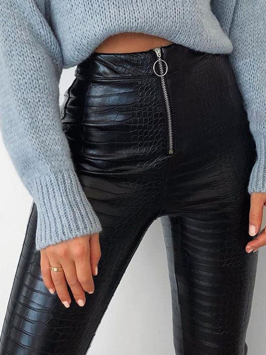 Women's leather trousers design - LuckyFash™