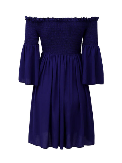 Women's Off-the-shoulder Slim Fit Pleated Dress - LuckyFash™