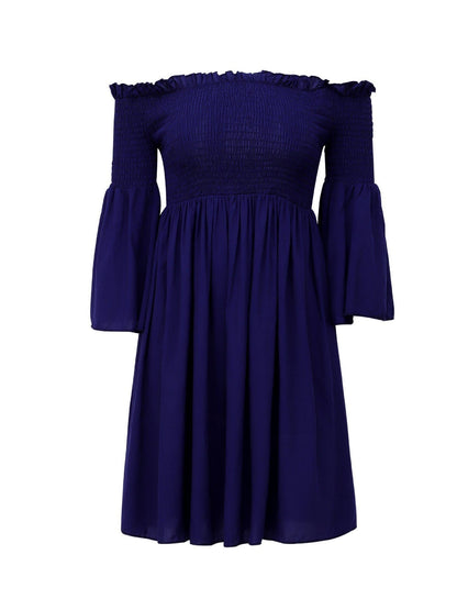 Women's Off-the-shoulder Slim Fit Pleated Dress - LuckyFash™