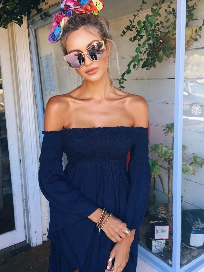 Women's Off-the-shoulder Slim Fit Pleated Dress - LuckyFash™