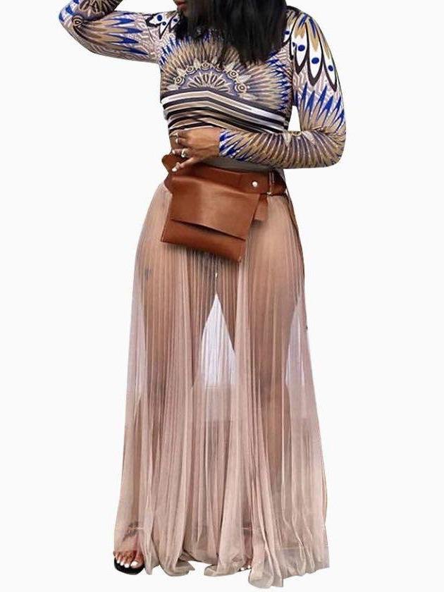 Women's Pure Color Mesh Pleated Skirt - LuckyFash™