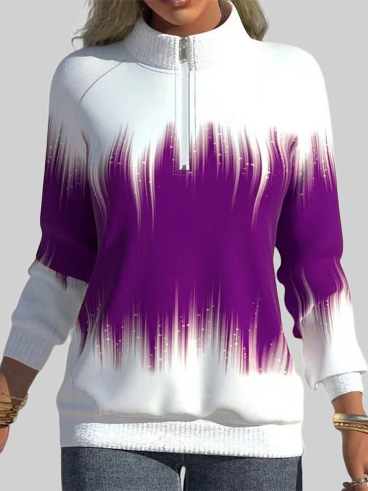 Hoodies Gradient Printing Zipper High Hoodie - LuckyFash™