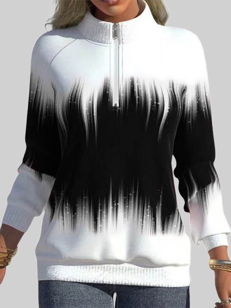 Hoodies Gradient Printing Zipper High Hoodie - LuckyFash™