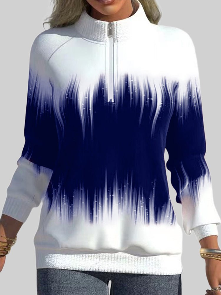 Hoodies Gradient Printing Zipper High Hoodie - LuckyFash™