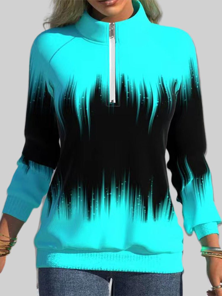 Hoodies Gradient Printing Zipper High Hoodie - LuckyFash™