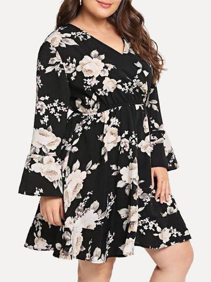 Women's V Neck Plus Size Dress - LuckyFash™