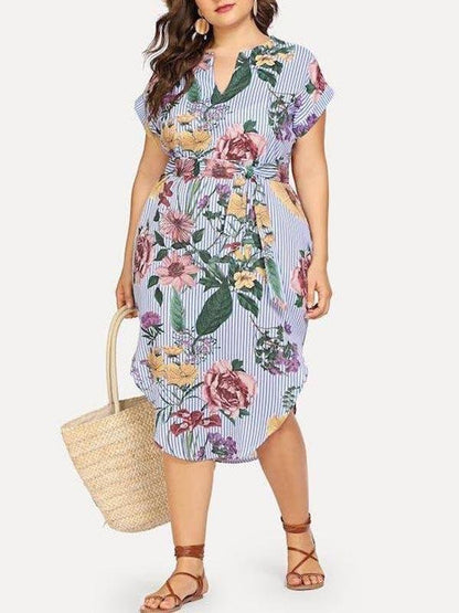 Women's V Neck Short Sleeve Dress - LuckyFash™