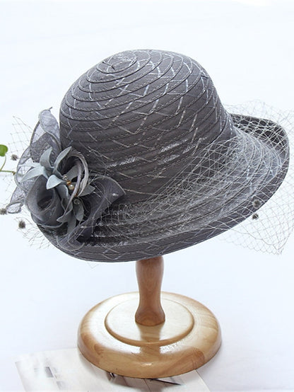 Women's Hat Bucket Hat Sun Hat Black Purple Pink Party Outdoor Dailywear Floral Floral Portable Windproof Comfort - LuckyFash™