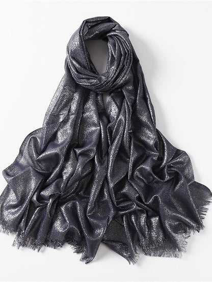 Women's Women's Shawls & Wraps Outdoor Dailywear Holiday Black Brown Purple Scarf Pure Color - LuckyFash™