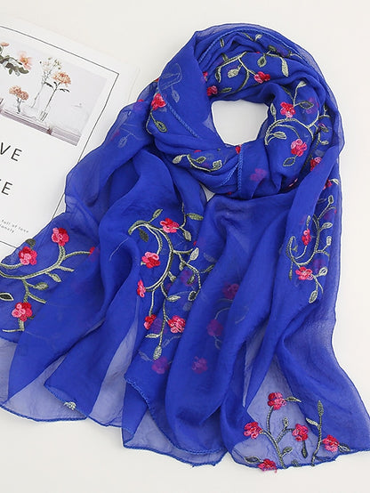 Women's Scarves Daily Holiday Flowers Cotton Polyester Vacation Bohemia Sunscreen Outdoor Casual 1 PC - LuckyFash™