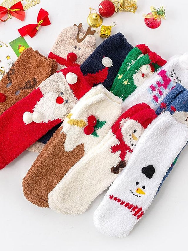 Women's Crew Socks Party Christmas Gift Multi Color Animal Patterned Polyester Spandex Casual Classic Warm Cute 1 Pair - LuckyFash™