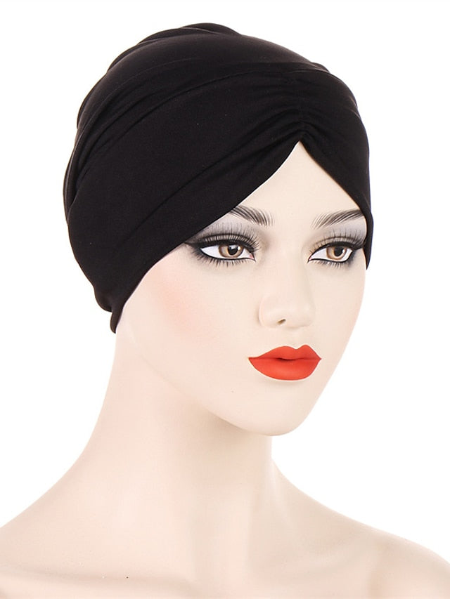 Bohemian Hijab Caps Women Stretchy Hijab Scarf Solid Colors Muslim Hijab Headscarf Turban Hat Muslim Scarf Crinkle Hijab New - LuckyFash™