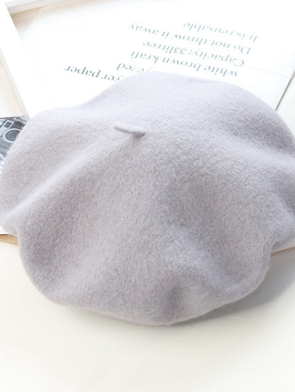 Women's Hat Beret Hat Winter Hats Green Black Purple Outdoor Street Dailywear Knit Pure Color Comfort Warm Breathable - LuckyFash™