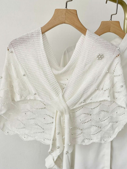 Casual Knitted Fake Collars for Women's Hollow Out Blouse Tops Shoulder Wraps Shawls Detachable False Collar Windproof Shawl - LuckyFash™