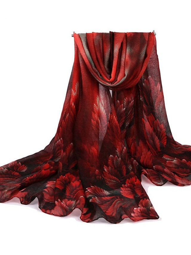 Women's Scarves Shawl Daily Holiday Flowers Voile Bohemia 1 PC - LuckyFash™