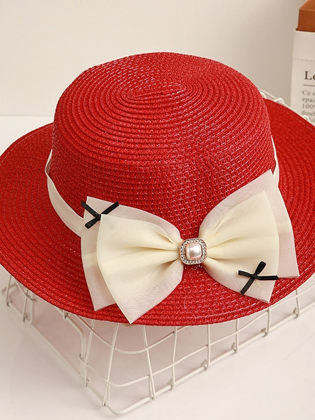 Women's Sun Hat Straw Hat Daily Holiday Straw Vacation Beach Sunscreen Casual / Daily 1 pcs - LuckyFash™