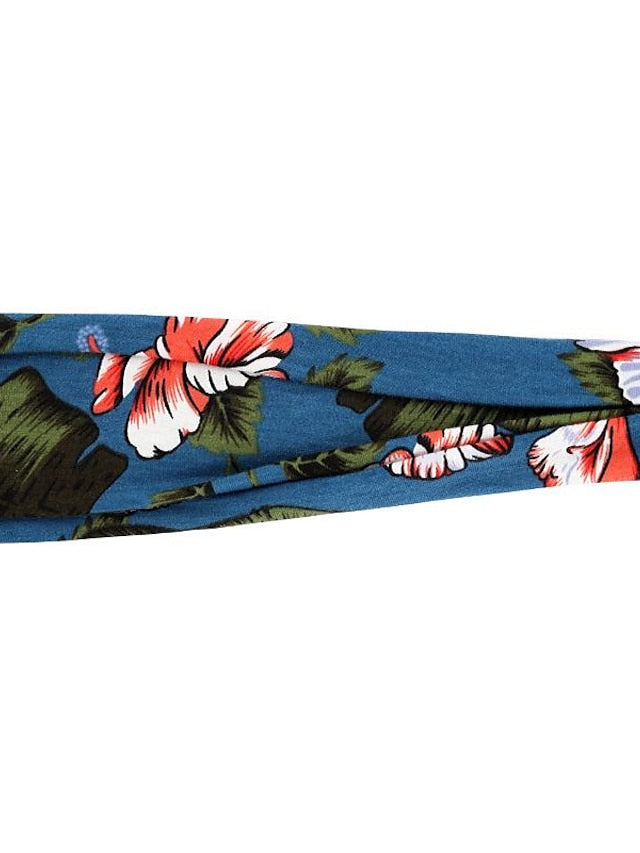 europe and the united states cross-border fashion sports hairband yoga bundle sweat-absorbing headband new ladies wide-brimmed printed headwear - LuckyFash™