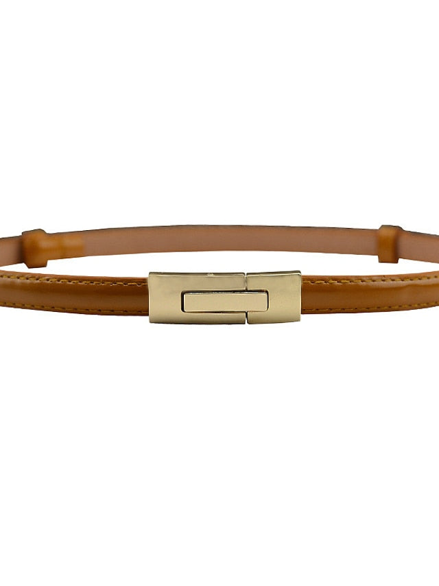 Women's Skinny Belt Party Street Dailywear Holiday Gold Silver Belt Pure Color Blue Fall Winter Spring Summer - LuckyFash™