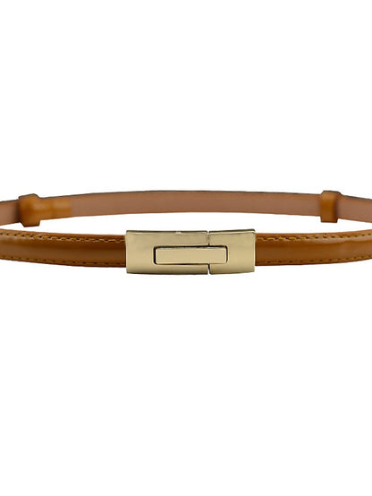 Women's Skinny Belt Party Street Dailywear Holiday Gold Silver Belt Pure Color Blue Fall Winter Spring Summer - LuckyFash™