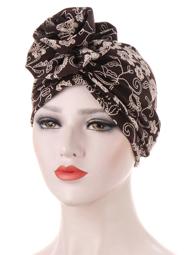 Women's Turban Office Daily Flower / Plants Polyester Boho Cute 1 pcs - LuckyFash™