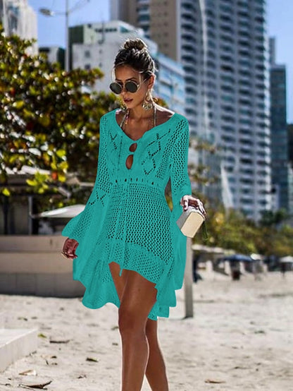 Womenâ€˜s Green Black Blue Long Sleeve Pure Color Lace up Winter Fall Autumn Crew Neck Hot Winter Dress Fall Dress Loose Fit One-Size - LuckyFash™