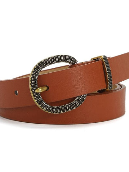 Women's PU Buckle Belt PU Leather Metal Bucke D-ring Classic Party Work Black Camel Brown Beige - LuckyFash™