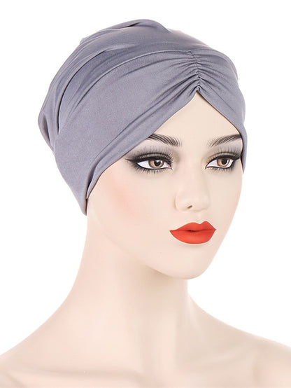 Bohemian Hijab Caps Women Stretchy Hijab Scarf Solid Colors Muslim Hijab Headscarf Turban Hat Muslim Scarf Crinkle Hijab New - LuckyFash™