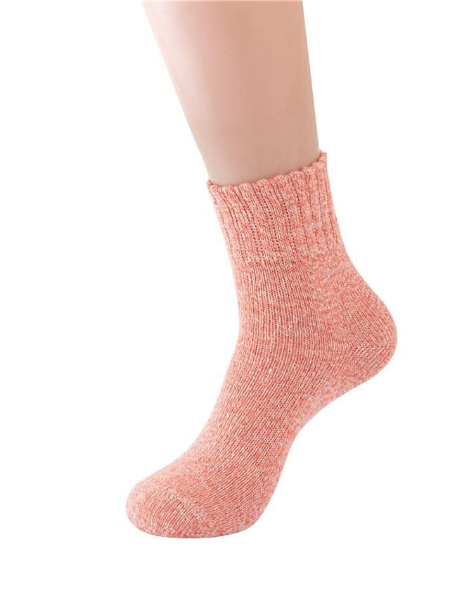 Women's Crew Socks Home Work Daily Wool Spandex Nylon Basic Casual Classic Warm 1 Pair - LuckyFash™
