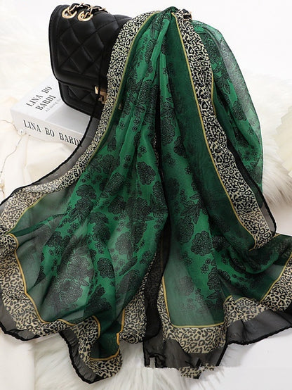 Women's Scarves Daily Holiday Flowers Polyester Bohemia Vintage Retro Warm Casual / Daily 1 PC - LuckyFash™