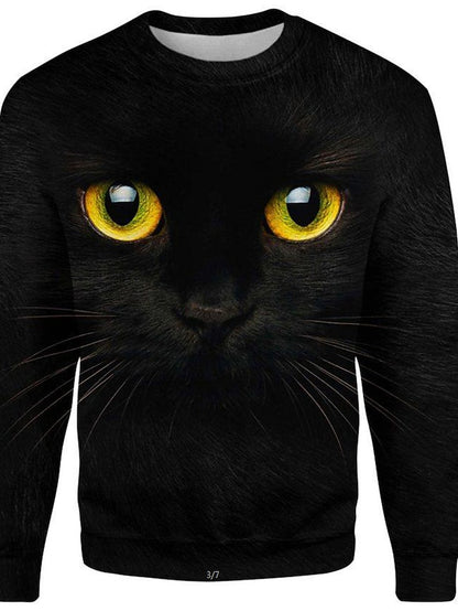 Women's Hoodie Sweatshirt Pullover Casual White Black Graphic Dog 3D Daily Round Neck Long Sleeve S M L XL XXL - LuckyFash™